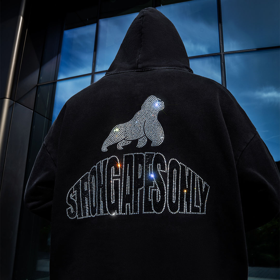 Vintage Ape ZIP Hoodie - Black